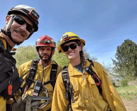 firefighters selfie